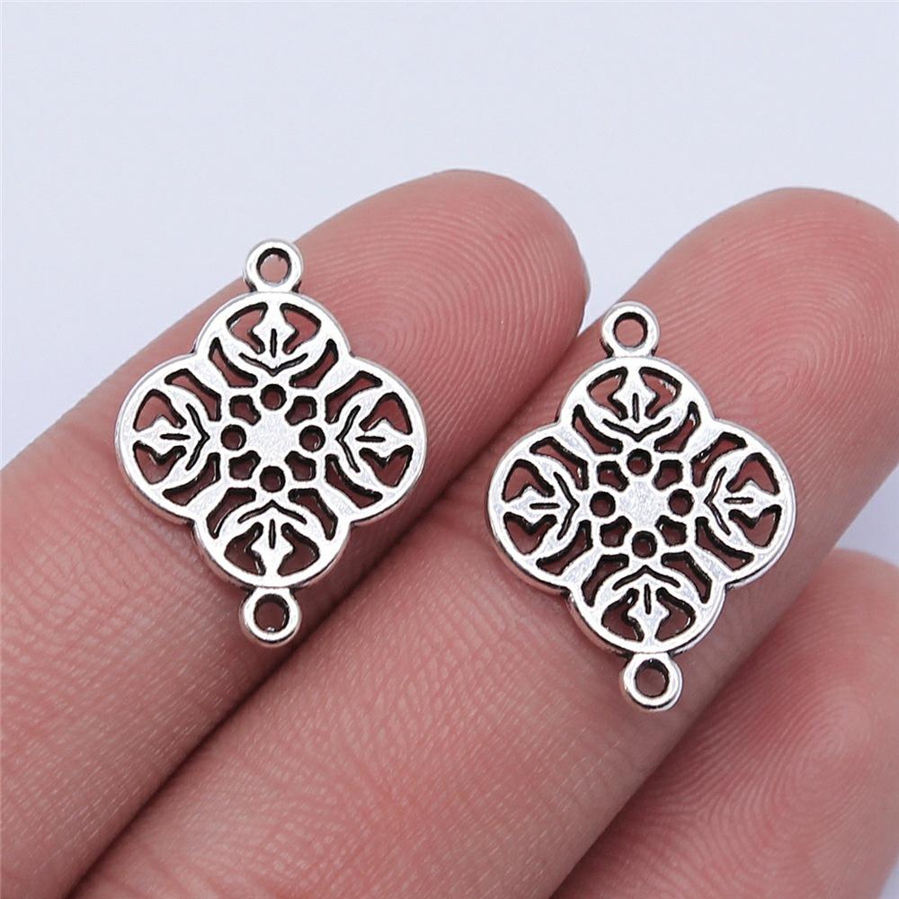 10pcs Vintage Antique Silver Color Connector Charms For Earring Necklace Bracelet Making Jewelry Making Findings