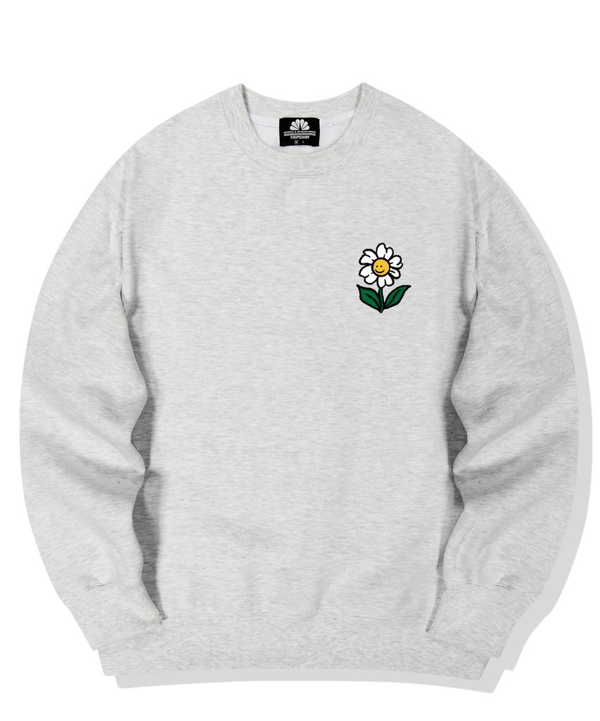TRIPSHION Single Flower Logo Crew Neck - White