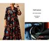 Plus Size Bohemian V-neck Long Dress - Spring/Summer European American Ethnic Style