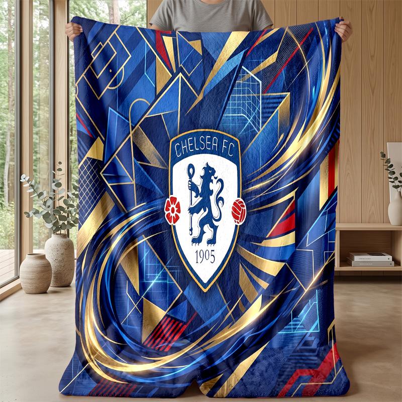 Couverture sur le thème du Chelsea FC Couverture douce en flanelle Couverture jetée en peluche Couverture douillette pour canapé et lit pour la décoration de la maison