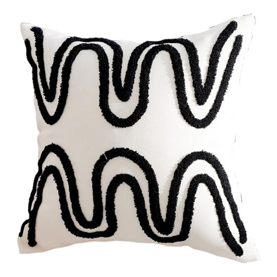Throw Pillowcase with Hidden Zipper PP Cotton Filling Contrast Color Office Couch