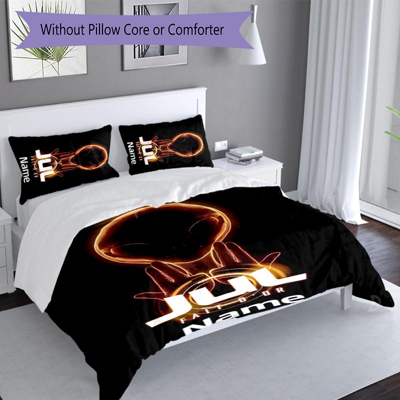 3pcs Custom Name Jul rapper Set,Includes 1 Duvet Cover and 2 Pillowcases,All-season Bedroom Decor