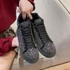 Fashion Sneakers Women Trend  New Spring Autumn Platform Lace Up Rhinestone Women Casual Shoes Fashion Shiny Ladies Shoes