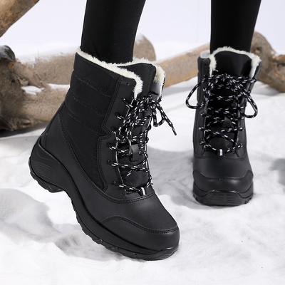 Schneestiefel für Damen Plateau-Schuhe Stiefel Plüsch Warm halten Damen Oberschenkelhohe Stiefel Winter Stiefeletten Bequeme Laufschuhe
