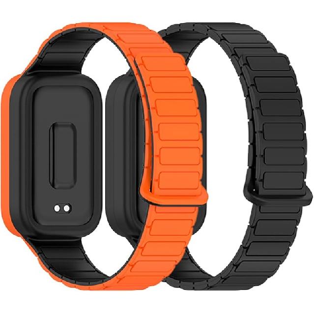 2 Pack Bands Compatible with Xiaomi Smart Band 9 Active Band for Men and Women,Adjuseable Magnetic Sport Silicone Replacement Strap for Xiaomi Smart