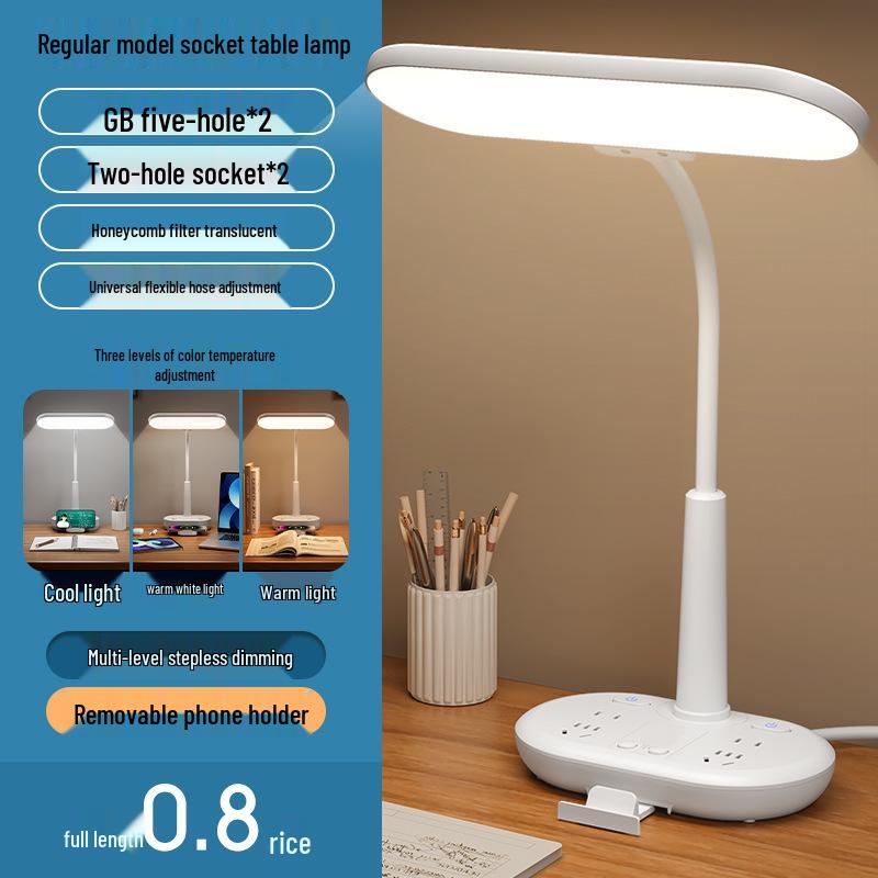 AA Grade LED Eye-Protection Desk Lamp with USB, Soft Light, Night Light, and Wireless Charging for Bedroom or Bedside