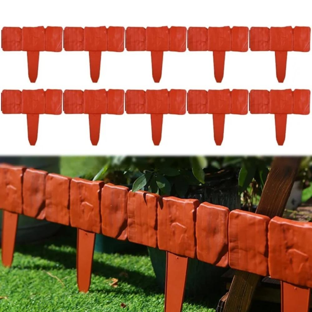 5/10 Sztuk Imitacja Kamienia Ogrodzenie Ogrodowe Mur Opórki Ogrodowe Krawężnik z Palikami Plastikowe Bloki Krawężnikowe do Rabatek