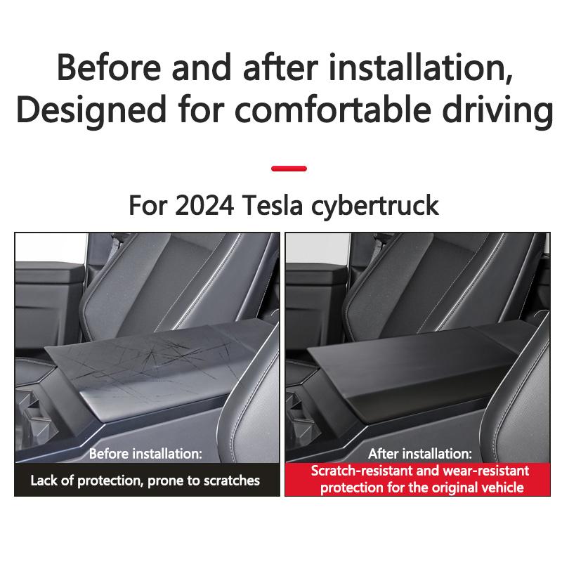Auto-Armlehnenbezug für Tesla Cybertruck 2024 TPE Mittelkonsolen-Armlehnenpolster Kratzfester Schutzpolster Autozubehör