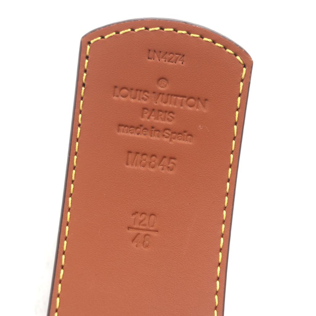 Pristine LOUIS VUITTON Belt - LV Dimensions 40mm Reversible Brown Mens M8845 Used