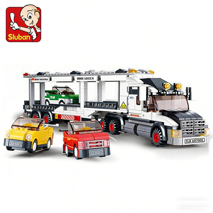 Non-Toxic 638Pcs Sluban 0339 Transport Vehicle Bus Building Blocks Set Technic City Bricks Children Diy Educational Toys Birthdays Gifts