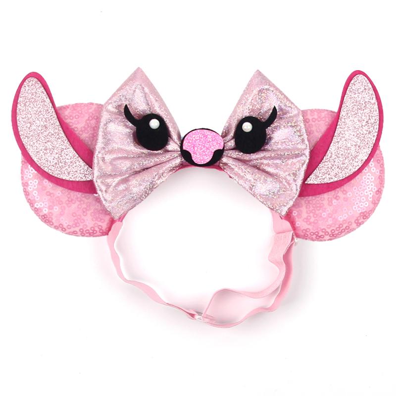 Disney 3,3" Minnie Mickey Ohr Elastische Stirnbänder Neugeborenen Mode Glitzer Verstellbares Haarband Baby DIY Haarschmuck Festival Reise