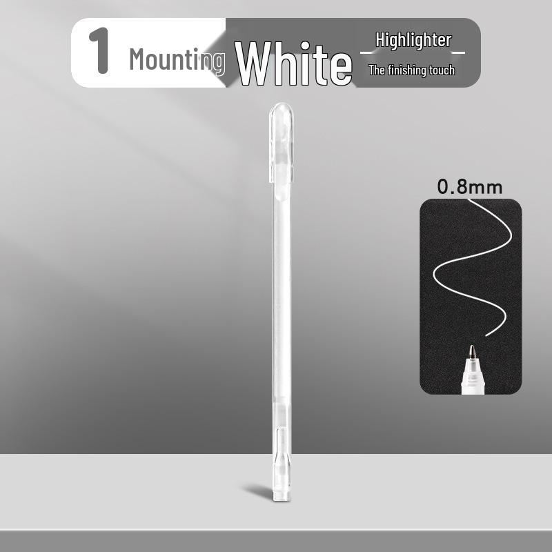 Acrylic White Highlight Pen, Gold & Silver Outline, Quick-Dry, Waterproof