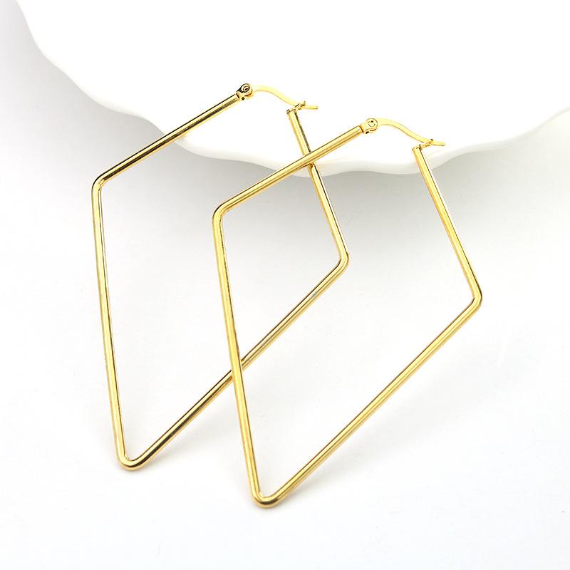 Minimalist Geometric Circular Large Hoop Earrings for Women Exaggerated Personality Stainless Steel Fashion Items Jewelry Gifts