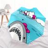 Hello Kitty, Shark Automatic Opening and Closing Parasol Compact Travel Umbrella with 8 Ribs for Women and Men Ideal Birthday/Christmas Gift