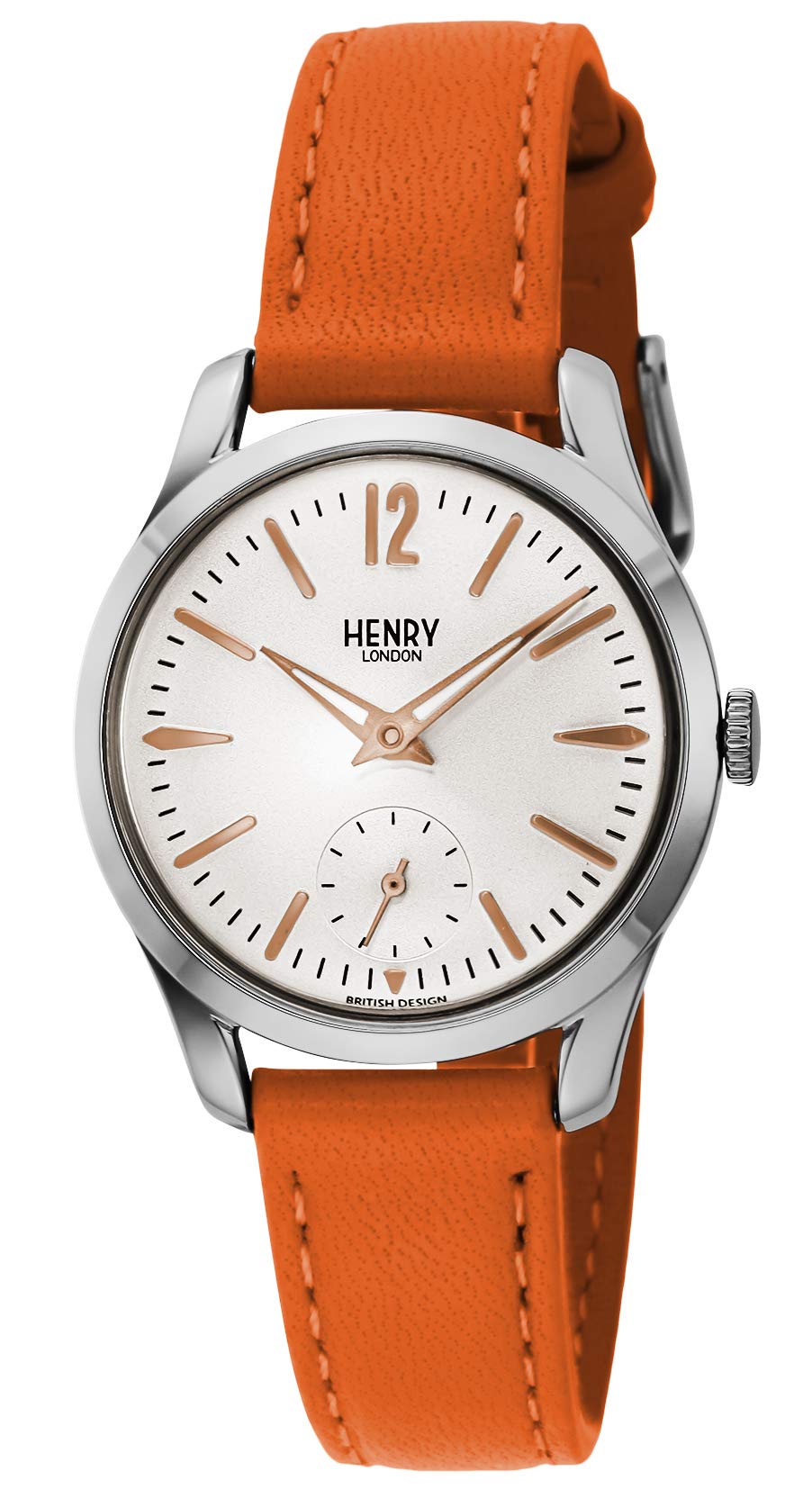 

[Henry London] Часы с белым циферблатом из нержавеющей стали и лобовым стеклом, кварцевые, 30 мм, часы UK London HL30-US-0415, обычные импортные, темно-синие