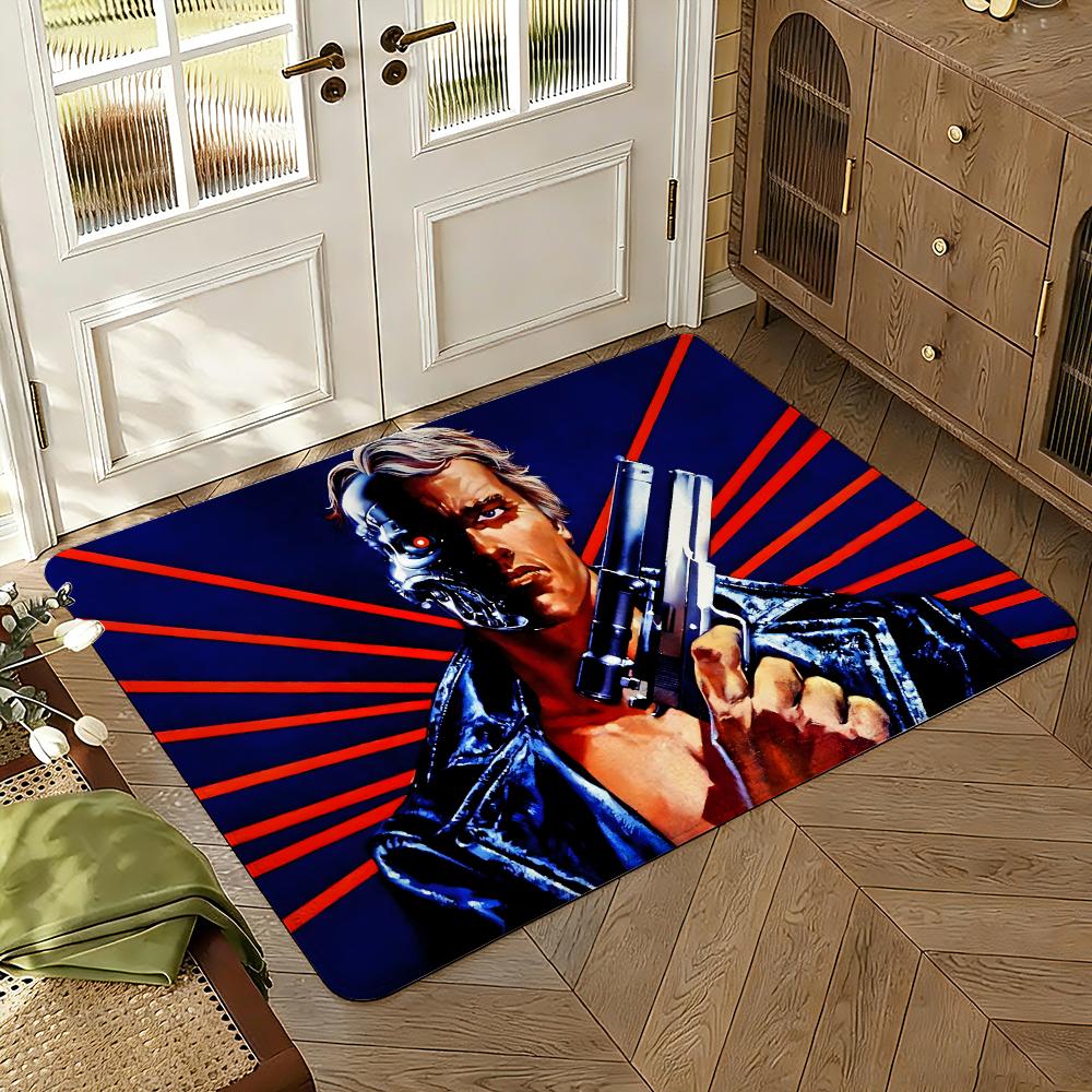80s Movie TV The Terminator Creative Absorbent Non-Slip Floor Mat Flannel Rug Bedroom Living Room Door Mat Home Decor