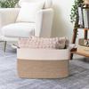 Stylish Handwoven Cotton Rope Laundry Basket for Bedroom Clothes Toys Organizer