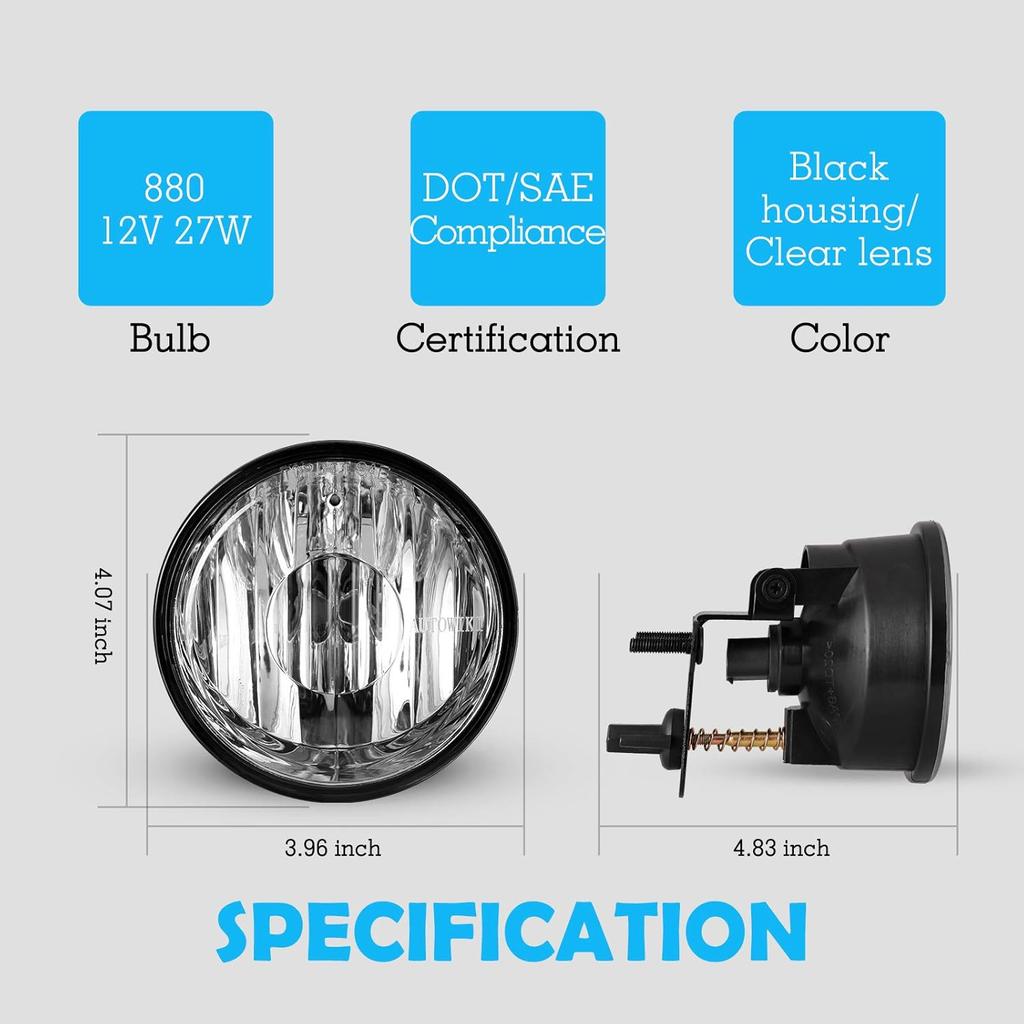 AUTOWIKI Tåkelys Passer Til 2000-2006 Chevy Tahoe Z71, 2004-2006 Chevy Suburban 1500 Z71, 1997-2003 Pontiac Grand Prix, 2000-2005 Pontiac Sunfire
