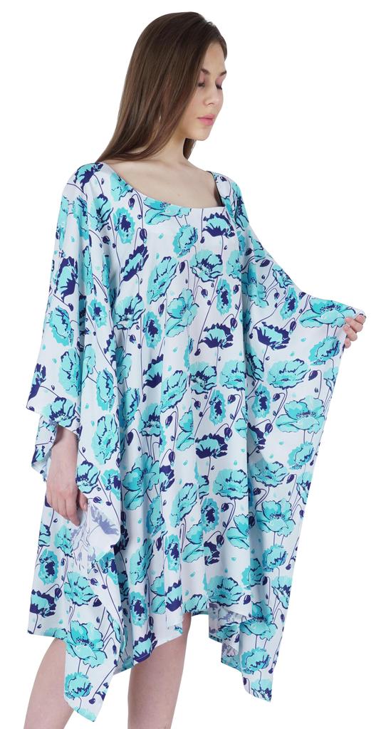 Moomaya Women  s  Short  Tunic  Kaftan  Casual Kimono Mini Beach Dress Swimsuit Cover Up