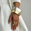 Ingemark Exaggerated Punk Large Heavy Metal Chunky Spring Bangles Women Trend 2025 Hip Hop Bracelet Grunge Jewelry Steampunk Men