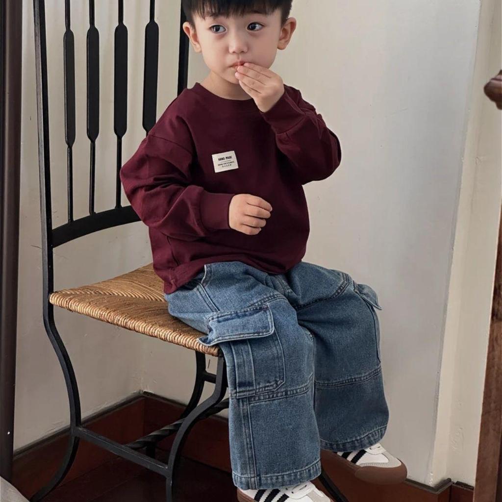 Boys' Korean Style Loose Jeans - Trendy Autumn & Spring Casual Pants for Small and Medium Children