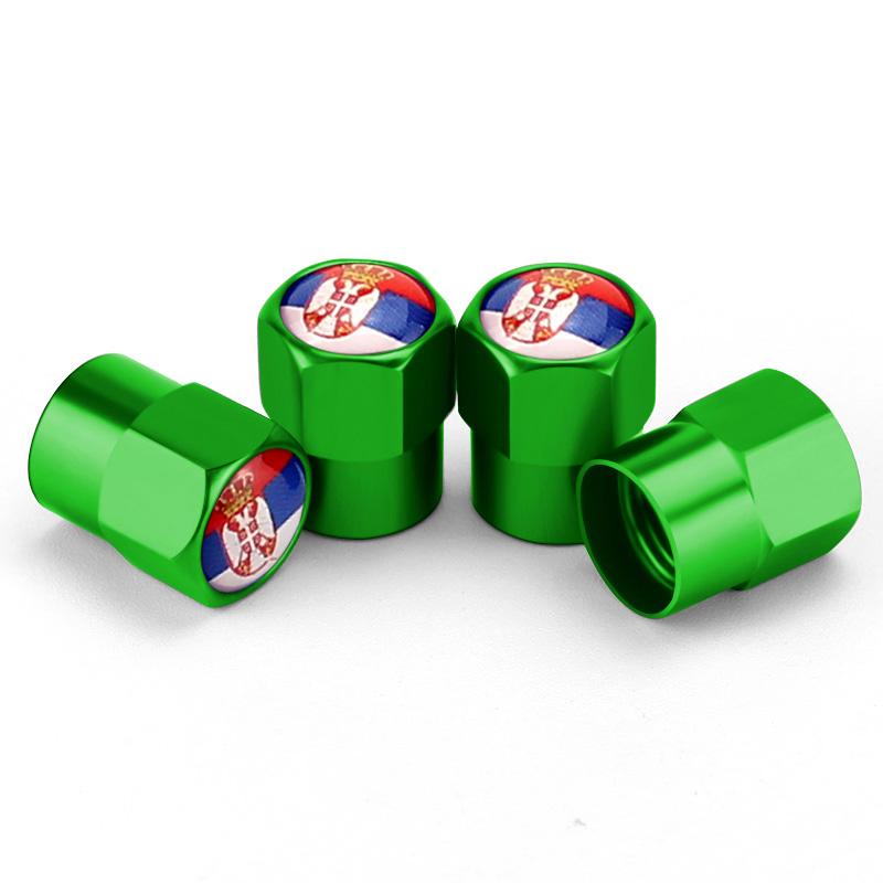 

4PCS Serbia Flag Car Wheel Tire Valve Caps Tyre Stem For Volvo Skoda BMW Subaru Toyota Honda Volkswagen Ford Hyundai Nissan