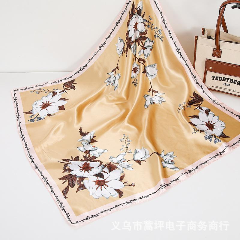 

Атласный шарф в китайском стиле 90 см, большой квадратный шарф, простая имитация шелкового шарфа, шарф-шаль, маленький шарф 90*90