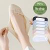 Women's Ice Silk Mesh No-Show Socks - Summer Thin, Non-Slip, Breathable, Cotton Bottom.