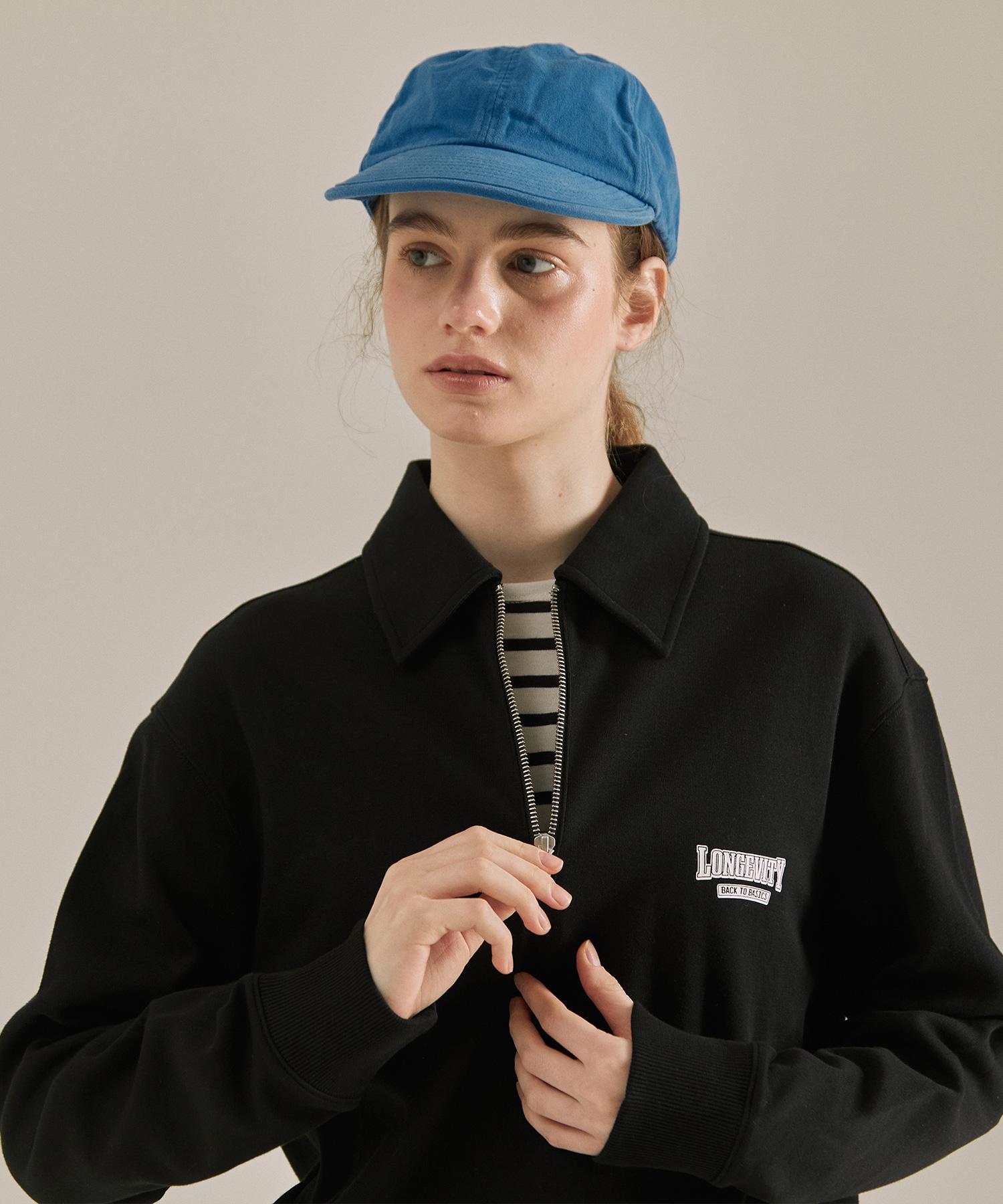 Basic House Uni Basic Half Zip Sweatshirt Black Lyts0102 Mg/090