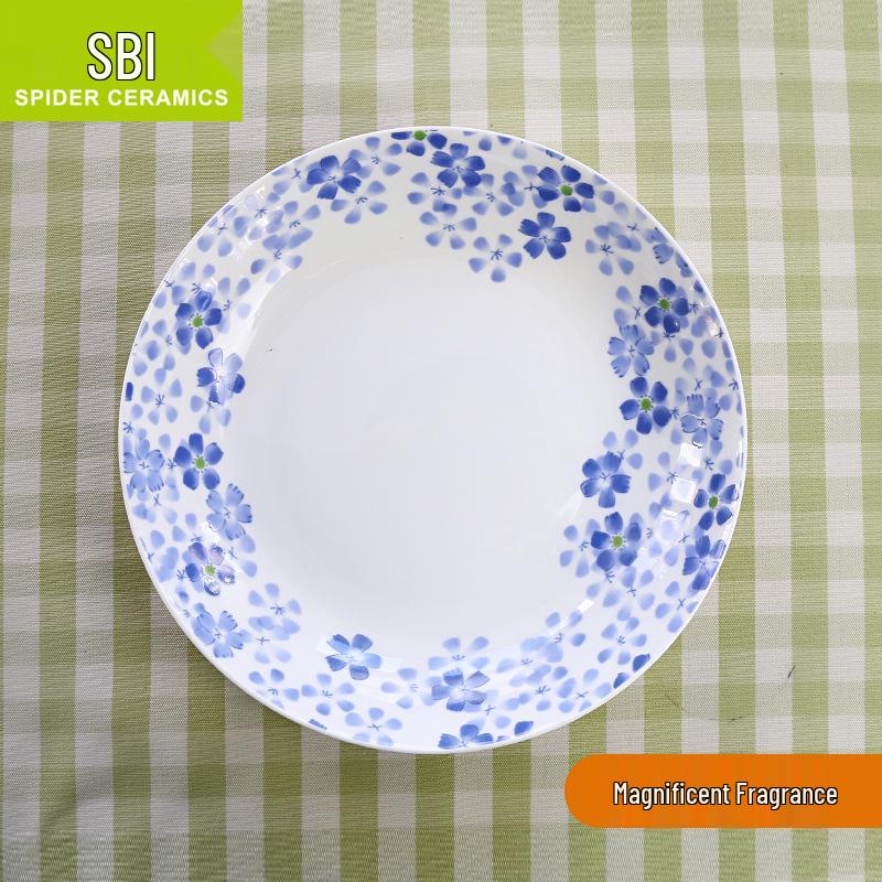 Korean Style Round Soup Plate - 8 Inch Creative Bone China Ceramic Dinnerware