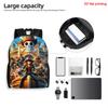 Cartoon One Piece 3pcs Lightweight Durable School Backpack with Crossbody Bag Pencil Case for Boys Girls Age 6-10 Primary School
