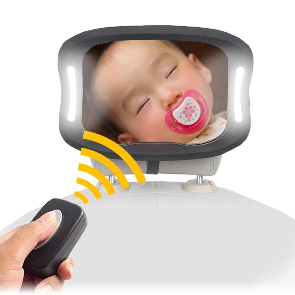 

Baby Mirror with LED Car Rearview Mirror for Rear Seat Adjustable Light, Babies, Mirror, Angle, Shatterproof, K-MIRA04