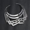 Cooler metallischer Choker Schichtketten Halskette Elegantes kantiges Kragen Schmuckstück für Hochzeitsfoto Bühnenshow