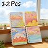 2Pcs Stars and Sea Pattern Cartoon A7 Coil Book Pocket Mini Notebook Diary Portable Office Notepad Daily Weekly Planner School Supplies Holiday Gift