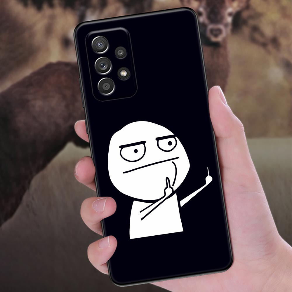 Funny Man Middle Finger Phone Cover Galaxy A53 5G Case For Samsung A54 A52 A52S A51 A71 A73 A72 A41 A42 A91 A32 A33 Black Cases