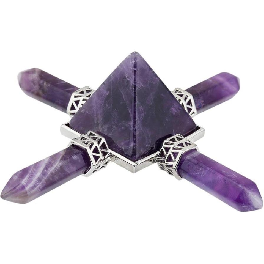 Rockcloud Pyramid Energy Generator, Reiki Chakra Healing Crystal Stone,Rock Quartz