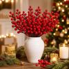 10pcs Ornaments Artificial Plants Pine Needles Red Fruits Christmas Tree Decorations  New Year