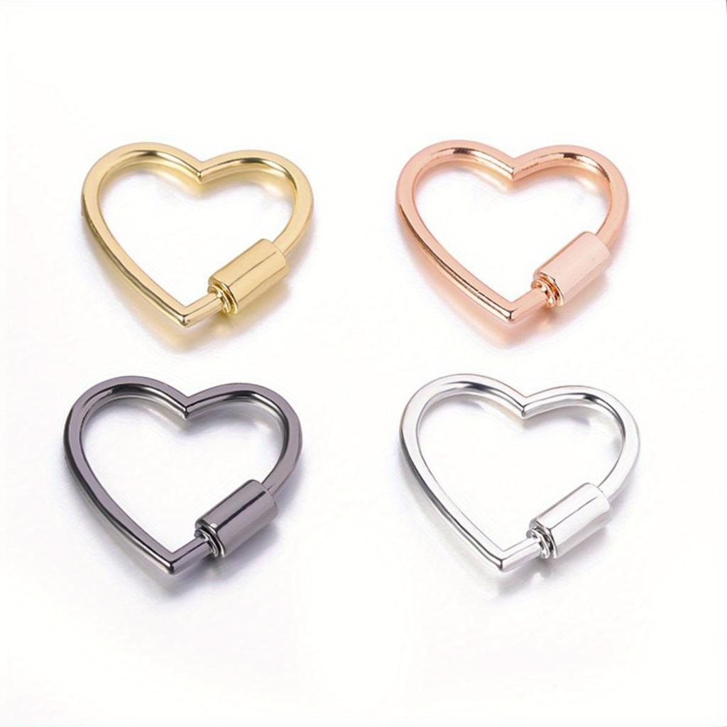 Heart Shaped Opening Buckle Metal Spring Gate Ring Keychain Dog Chain Connection Buckles Bag Lanyards Clip Hook Accessories