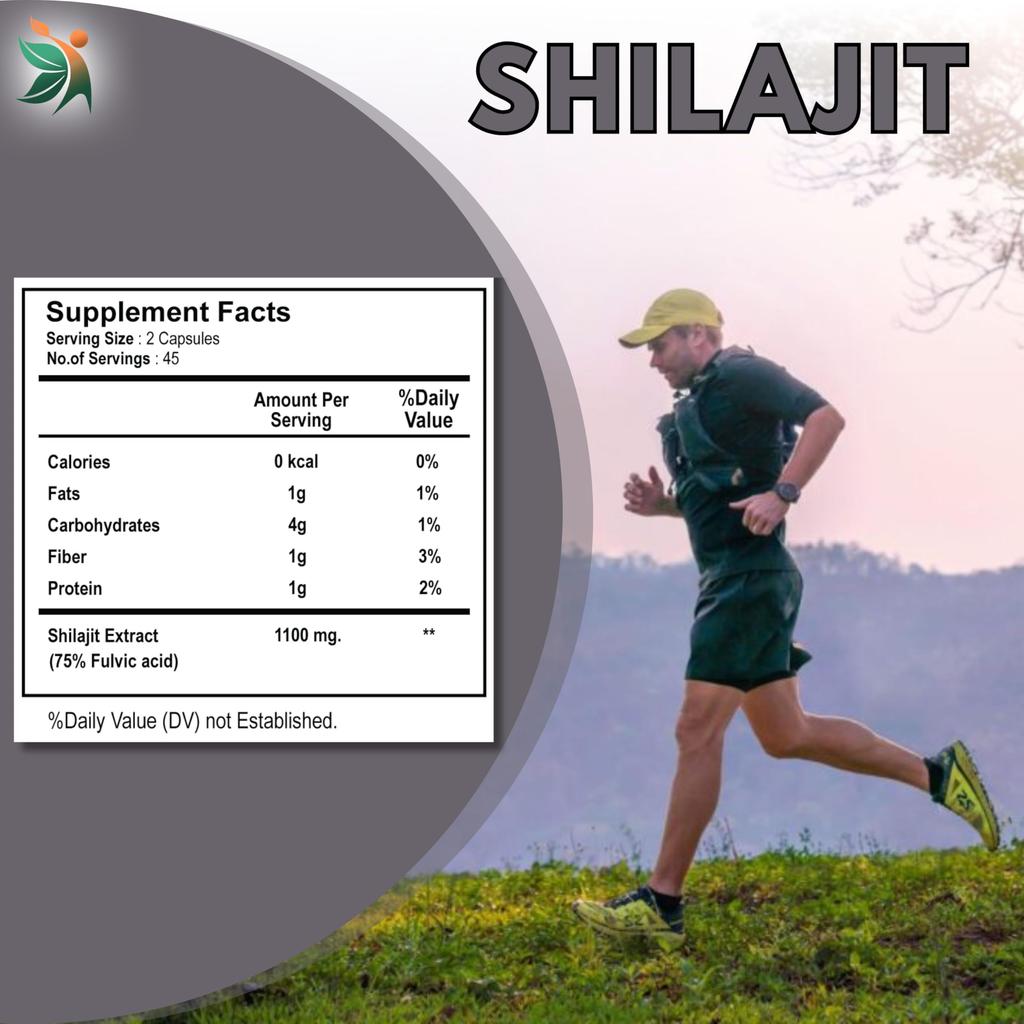 Vedapulse Shilajit Kapseln 1100mg – 90 Veg-Kapseln | 75% Huminsäure | Unterstützt Energie & Ausdauer | Nahrungsergänzungsmittel