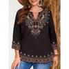 QICED Women's Fashion Casual Long Sleeve V-Neck Blouses & Shirts