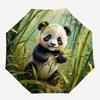 1pc Panda Forest Auto-Fold Umbrella with One-Touch Open/Close - 8 Reinforced Ribs for Windproof Stability,  yy251118126