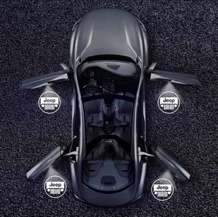 Für Jeep Auto Tür HD Willkommenslicht Kabelloser Projektor Induktionslampe Für Jeep Renegade Wrangler Compass Grand Cherokee Gladia