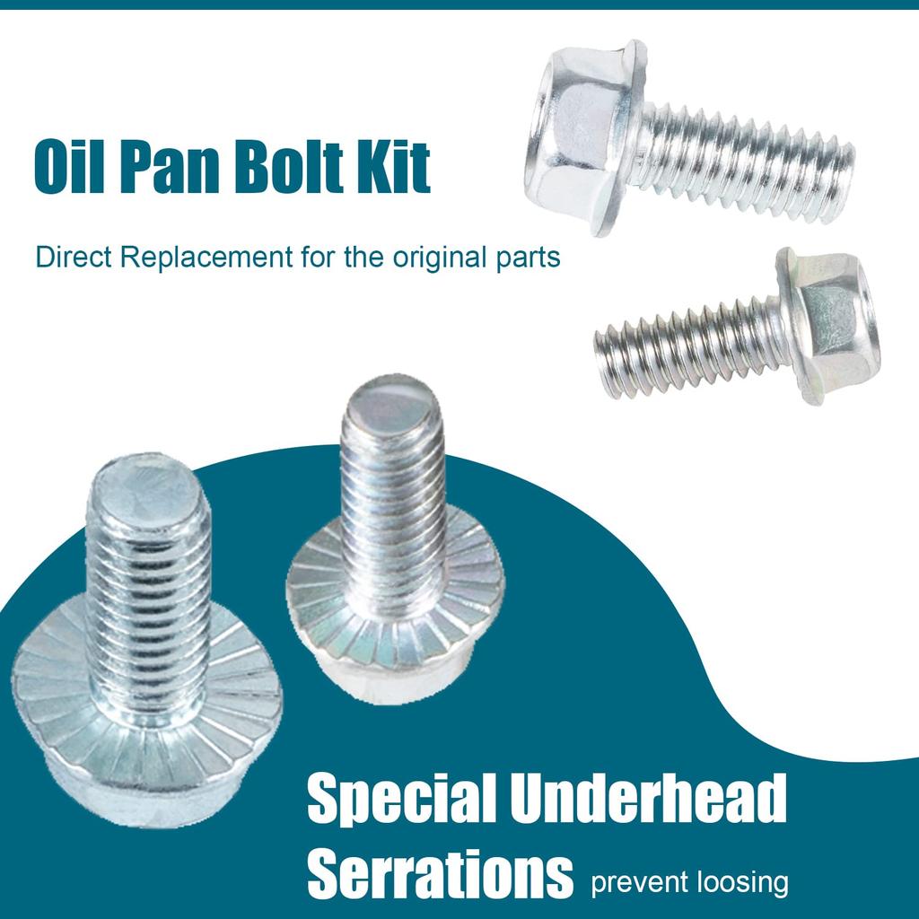 Oil Pan Bolt Kit SBC SBF Fit For 1955-1998 Chevy Small Block V8 Engines 265 283 305 307 327 350 383 400 & Small Block Ford V8 260 289 302 351W &