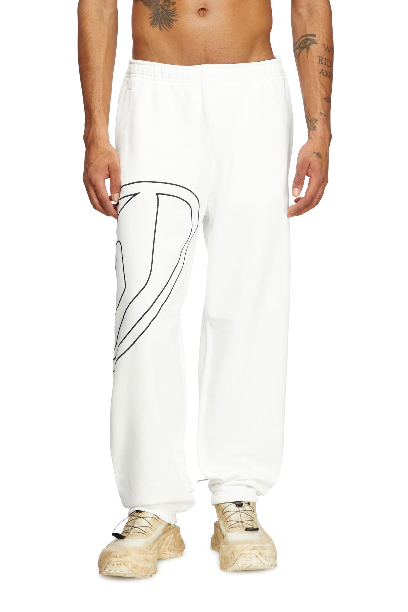

Diesel Men s Sweatpants with Oval Logo, Size XS, White, Size 141 (A113050GYCJ)