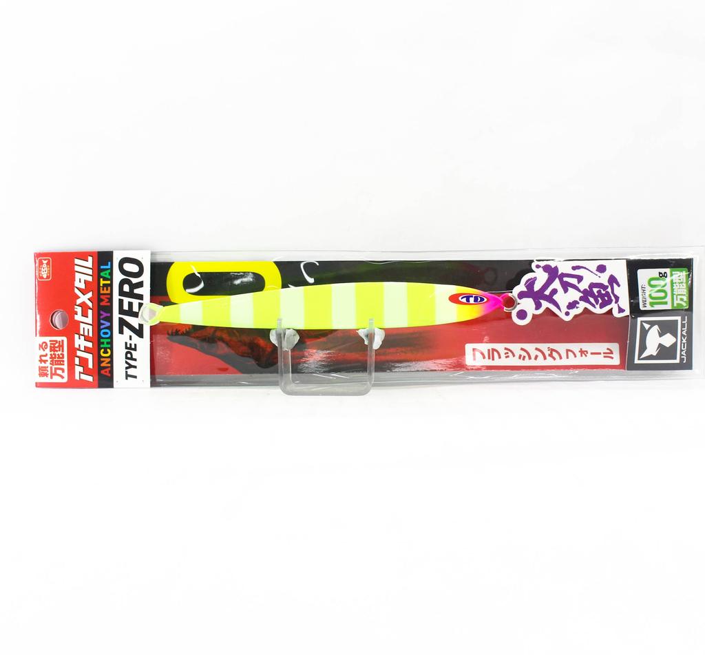 Jackall Metal Jig Anchovy Type 0 Flush Fall 100g Chart Glow Stripe (7530)