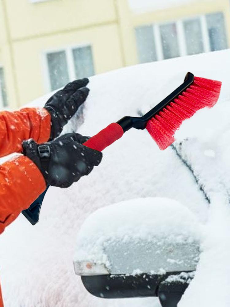 1pc Car Ice Scraper and Brush Windshield Scraper for Ice and Snow Ergonomic Foam Grip Snow Cleaner for Car Window Ice Scraper