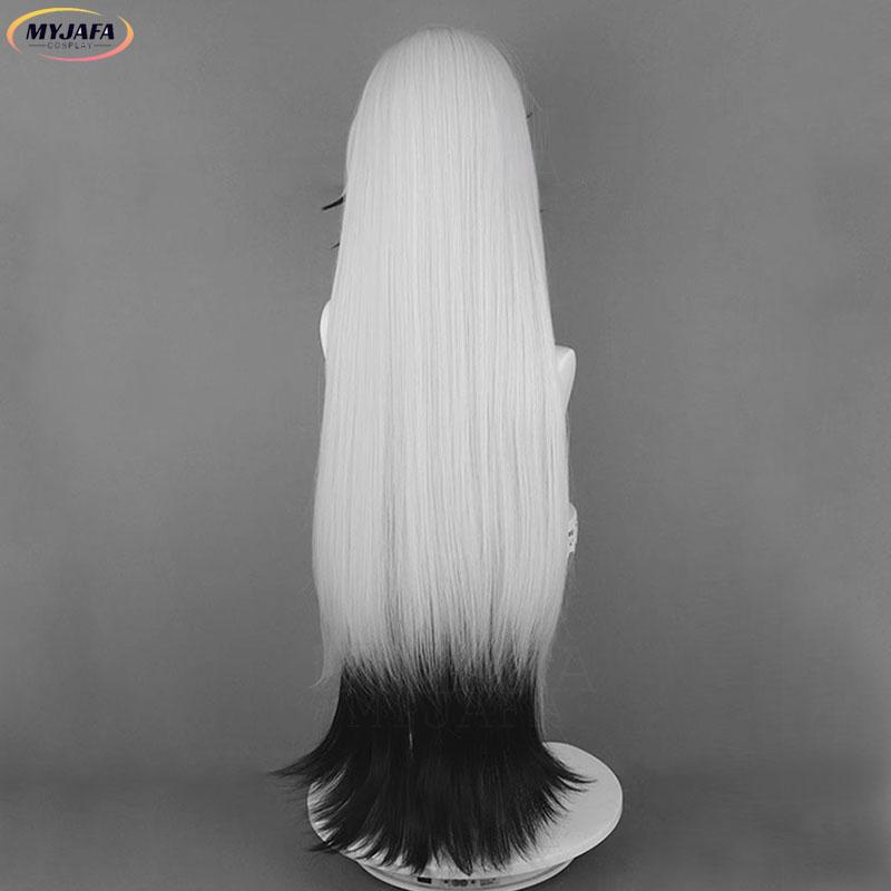 Boothill Cosplay Wig Game HSR Boothill Silver White Black Mixed Long Wig Heat Resistant Synthetic Hair Wigs + Wig Cap