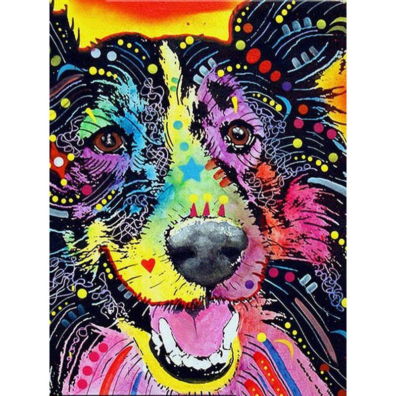 5D DIY Diamant Malerei Hund voller Runde Diamant Stickerei Tier Mosaik Strass Kit Dekor für Zuhause