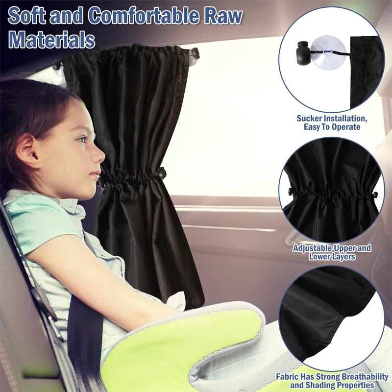 2pc UV Protection Foldable Car Sun Shade Side Window Curtain Auto Accessories New