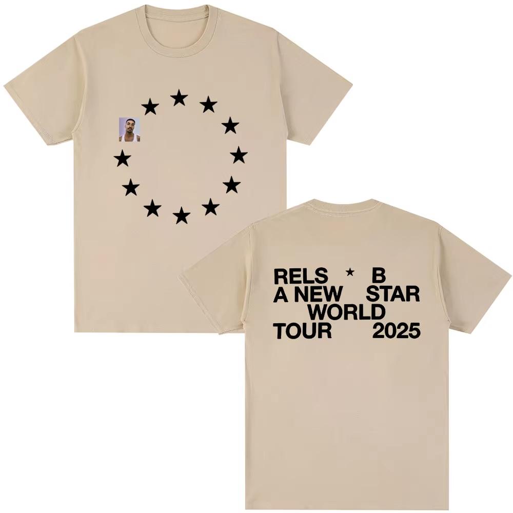 

Rels B A New Star World Tour 2026 Merch Tshirt Unisexs Women Clothing Hip Hop Tshirts Summer Cotton Harajuku T Shirts Streetwear 2XL